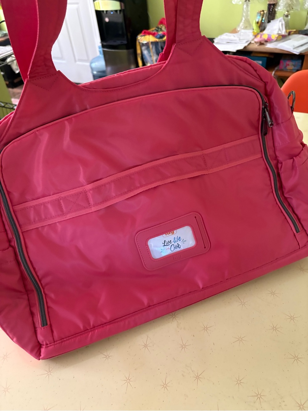 Lug Pontoon watermelon Quilted Tote Bag with crossbody strap - Picture 3 of 6